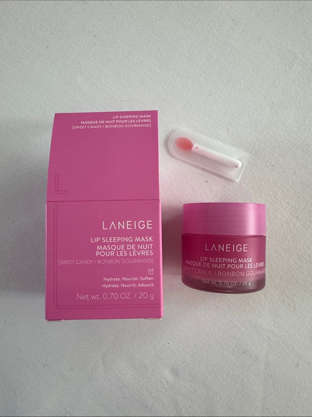 LANEIGE Lip Sleeping Mask, New in Box, Sweet Candy Pink Jar with Applicator